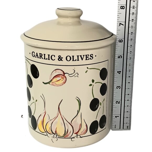 Rayware Ceramic Lidded Storage Jar Tomatoes & Basil Olives & Garlic Design - Picture 8 of 16